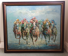 1960s horse racing oil