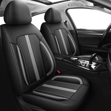 Luxury Black Grey PU Leather Front Car Seat Covers VW CADDY TRANSPORTER ARTEON