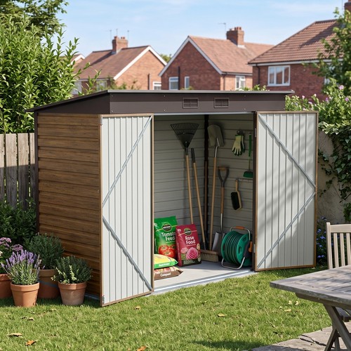 4ft metal garden storage - metal,