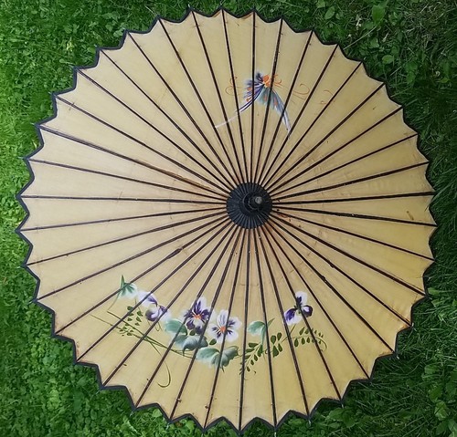 Vintage burmese silk parasol - silk,