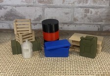 1/10th Rc Car Accessories. Pallet- Oil Drum- Wooden Crate - Water Bottle Etc