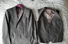Next Suit Jacket (38R Slim Fit) & Waistcoat (40R) Grey - With storage bag