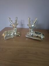 The Range 2 x Gold Ceramic Reindeer Tea Light Holder Ornaments - Christmas