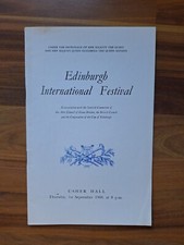Edinburgh International Festival 1960 Usher Hall Theatre Programme
