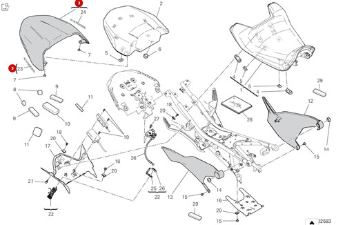 Ducati pillion seat cover - ducati,