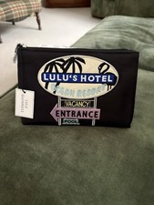 Lulu Guinness Lulu's Hotel Zip Top Bag. Make Up.Storage.BNWT +Box.