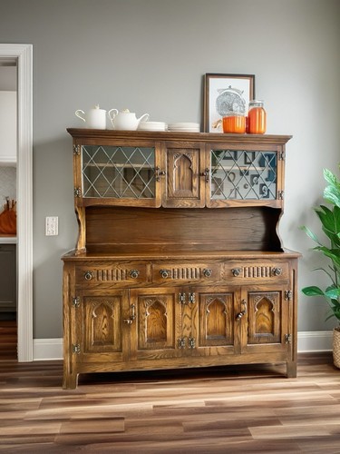 Solid stained oak dresser - stained, by