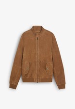 Tan Bomber Leather Jacket Men