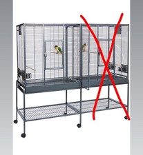 Rainforest Cages Double Flight Bird Parrot Cage and Stand Antique - SINGLE CAGE