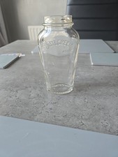 Brylcreem Vintage Embossed Glass Jar Bottle No Lid
