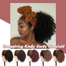 Afro Kinky Curly Ponytail Drawstring Clip IN Hair Extensions Natural as Human UK