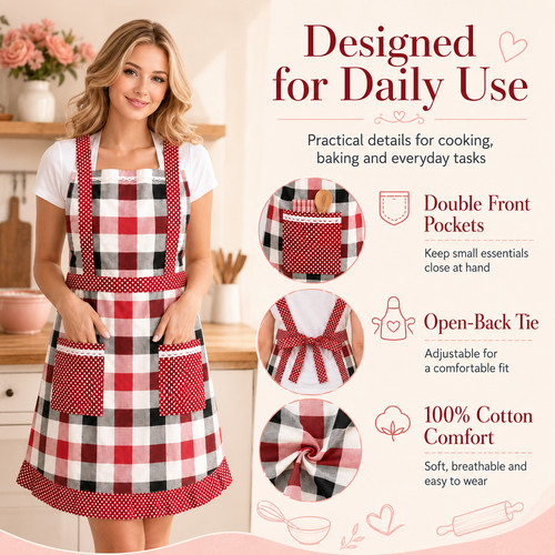 Ladies cotton apron floral - ladies,