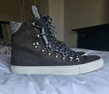 Mens DSquared2 High Top Lace Up Trainers Brown Leather Size 43