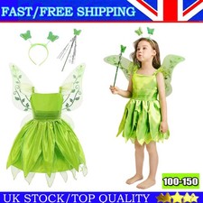 Kids Children Tinkerbell Fairy Pixie Fancy Dress Girls Princess Cosplay Costume!