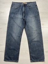 Wrangler Blue Denim Baggy Jeans Men’s Dark Wash Straight Fit Trousers