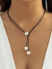 Women's Decor Faux Pearl Black