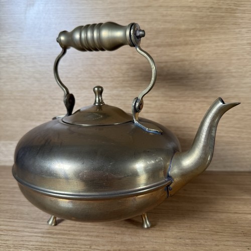 Antique brass tea - tea, kettle