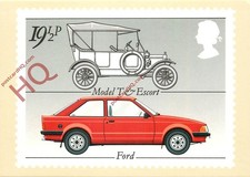 Picture Postcard> 1981 PHQ 63(B) 19.5P BRITISH MOTOR CARS, FORD MODEL T & ESCORT