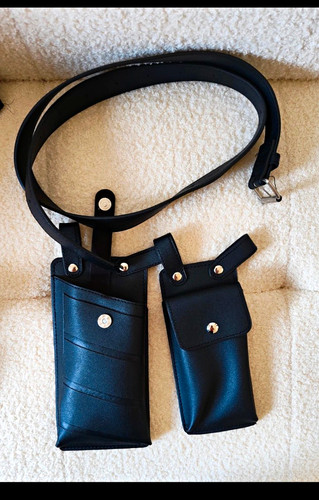 Black faux leather utility - leather,