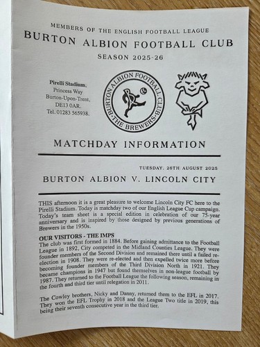 Burton albion lincoln city - v,
