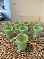 Fire King D Handle Jadeite Early Restaurant Ware Mug Set Of 8