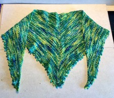 HAND KNITTED  TRIANGULAR SCARF