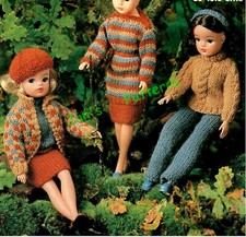 Knitting pattern copy 1097.   Dolls clothes outfit for Barbie Sindy etc   4ply