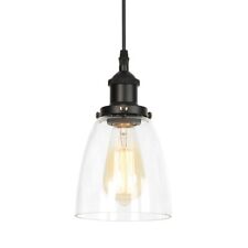 Retro Pendant Lighting Industrial Small Hanging Light with Clear Glass