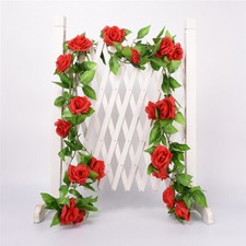 8Ft Artificial Flower Floral Fake Hanging Rose Garland Leaf Party Wedding Decor