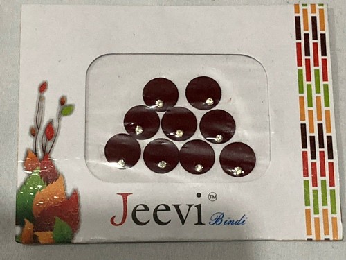 Round bindi brown tattoo tikka - brown,