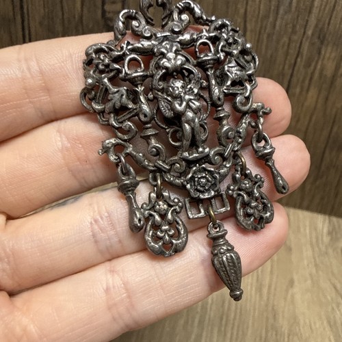 Vintage cherub brooch - vintage, by