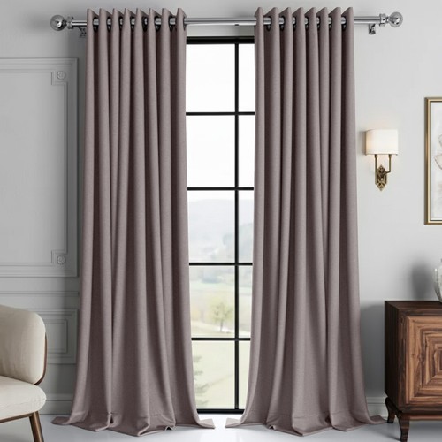 Linen style blackout curtains - linen,