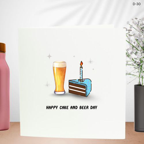 Funny beer and cake birthday - beer,