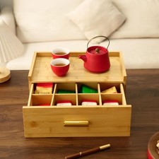 Wooden Tea Bag Storage Box –
