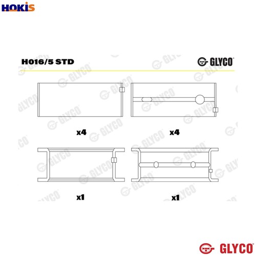 Crankshaft bearing h016 std - crankshaft, h016/5