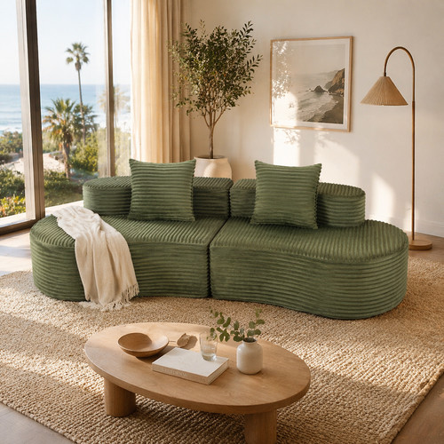 Corduroy seater sofa 110 - corduroy, 110.24"