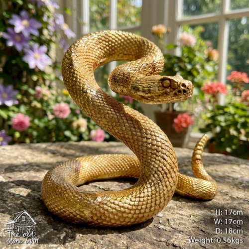 Snake sculpture gold - snake,