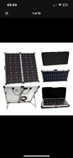 150w 12v Folding Solar Panel Kit w/ Case Camping Campervan Motorhome Boat DC21.5