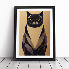 Cat Art Deco No.3 Framed