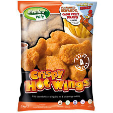 Meadow Vale Frozen Crispy Hot Wings | 3x1kg ❄ | Free Delivery