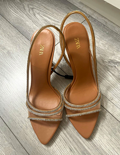 Zara brown rhinestone strap - zara,