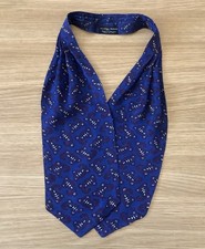 Vintage Tootal Blue Paisley Cravat / Ascot / Mod / 1960s/ English / Retro