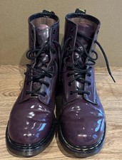 Women’s DR MARTENS Purple 1460 Leather Boots - Size 7 - Please read description 