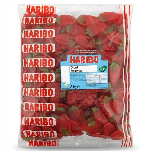3kg haribo giant strawberries - 3kg,