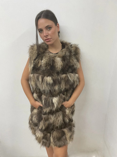 Real fur fin raccoon - real, with