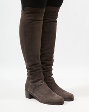 STUART WEITZMAN BROWN SUEDE 50/50 OTK BOOTS - 7