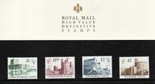 GB 1988 Presentation Pack No 18 High Values £1 to £5 Castles. Mint (FR30)
