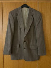VINTAGE MR HARRY WOOL MIX PLAID CHECK BROWN SUIT BLAZER SUIT JACKET 2 BUTTON 42R