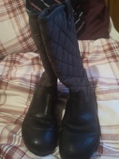 Kids Girls Clarks Zip Up Boots Black And Grey Good Condition Sz 10.5