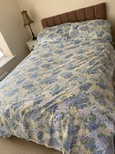 Sanderson Blue Floral Double Duvet Cover & 2 Matching Pillowcases
